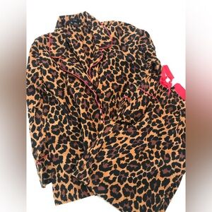 J.crew cotton leopard pajamas EUC- 523